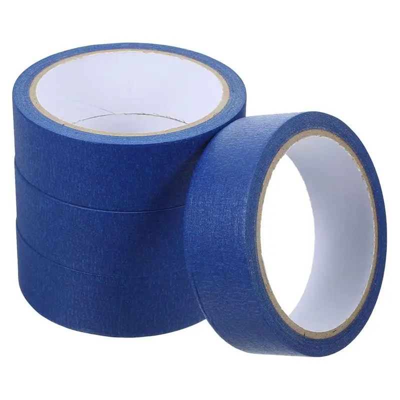 4 Rolls Masking Tape Blue White Spray Paint Artist for Crafts Hand Torn Low Tack Labeling Paper DIY Tapes