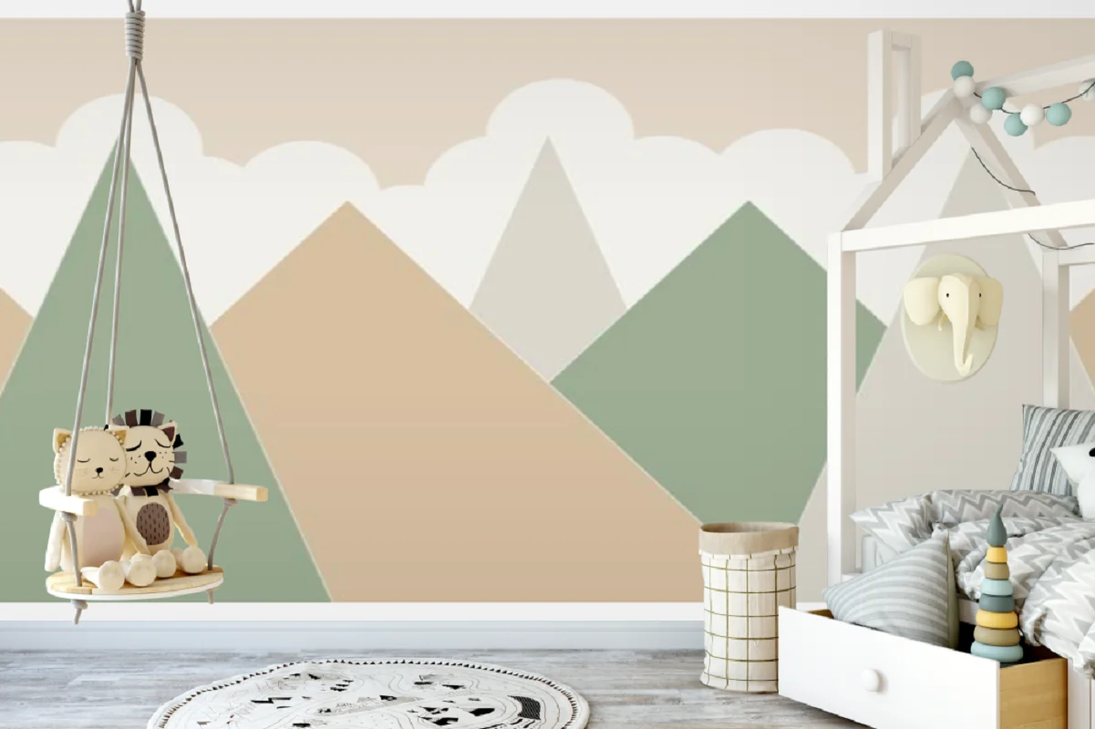 Papel tapiz 3D personalizado, dibujos animados geométricos, habitación de niños, sala de estar, dormitorio, decoración de fondo, decoración del hogar, Mural