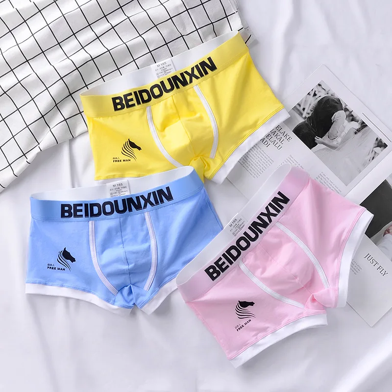 2024 New 3pcs All-season Universal Men Mid Rise Underwear Comfortable Pure Cotton Male Boxers