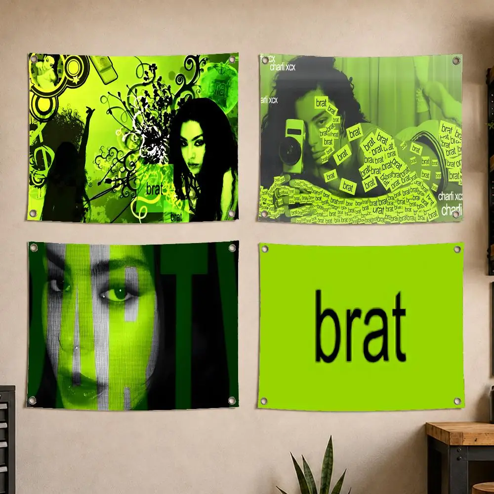 Singer C-Charli Xcx Flags Decoration Art Picnic Party Home Hanging Camping Outdoor Party Banner