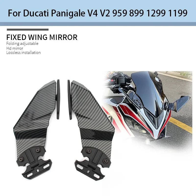 

Motorcycle Side Spoiler With Rearview Mirror Suitable For Ducati Panigale V4 V2 959 899 1299 1199 Modification Universal