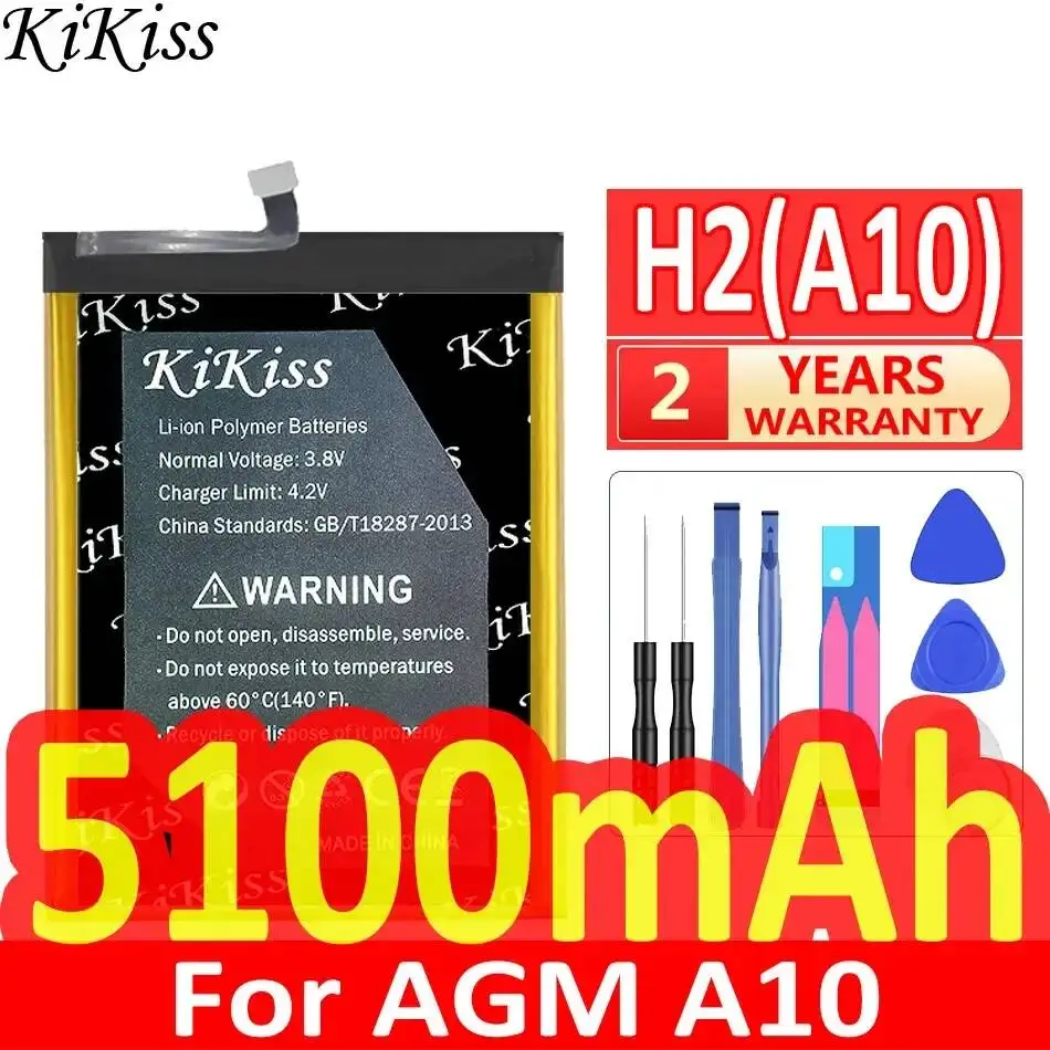 H2 A10 For Agm A10 Mobile Phone Premium Replacement Mobile Phone Battery 5100mAh High Capacity
