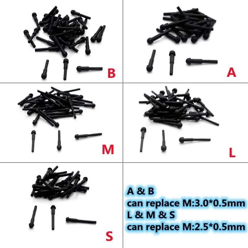 500Pcs Mix 5 Sizes Black Rubber Scissors Bumpers Stopper Pads Professional Hairdressing ^ Barber Shears Replacement Spare Parts