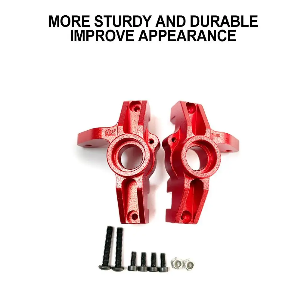 อะลูมิเนียมอัลลอยด์ 1/10 ชุดตัวยึดเพลาพวงมาลัย 2 ชิ้น บล็อกพวงมาลัยทนทาน สำหรับรถ LOSI Baja Rey 4WD RC สีแดง