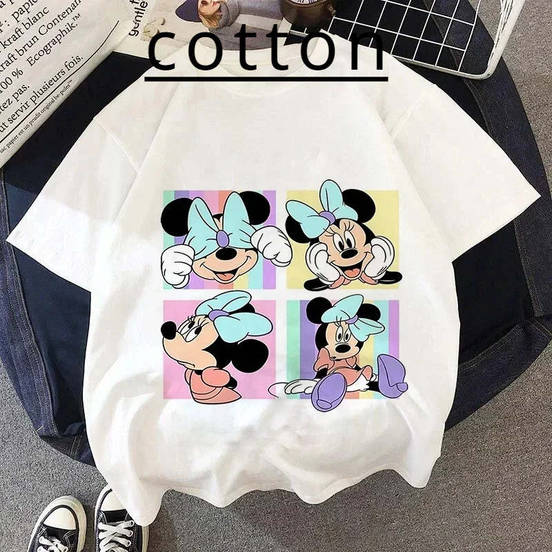 Mickey Minnie Mouse Kid Cotton T Shirts Summer Children T-Shirts Disney Children Cartoons Kawaii Anime Top Boy Girl Baby Clothes