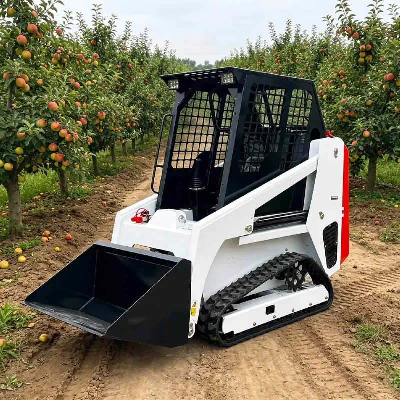 2026 Hot Sale 1 Ton Mini Skid Steer Loader with Large Spacious Cabin Fully Enclosed Crawler Mini Backhoe Loader for Garden