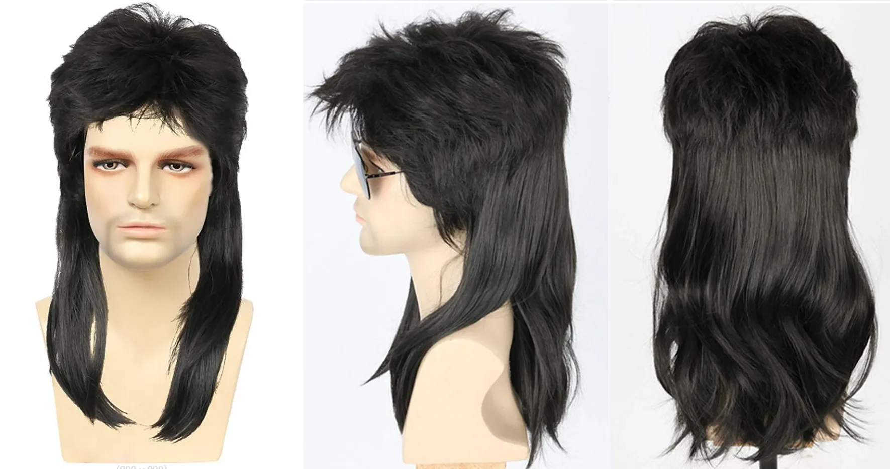 New Women's Medium Long Men's Rock style Brown & Black Cosplay Hair Full Wig