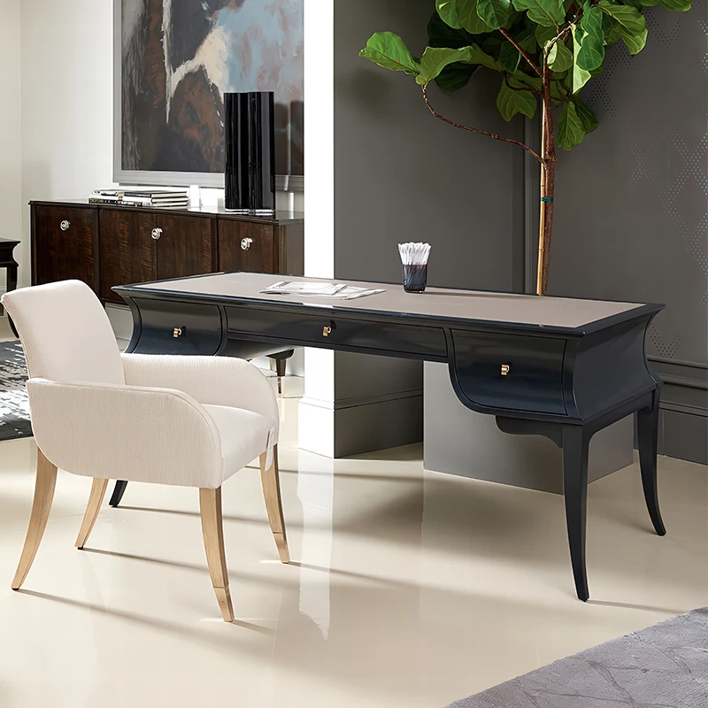 Custom Solid Wood Executive Desk With Vintage Leather Top Vintage Leather Top Writing Desk Computer Desks