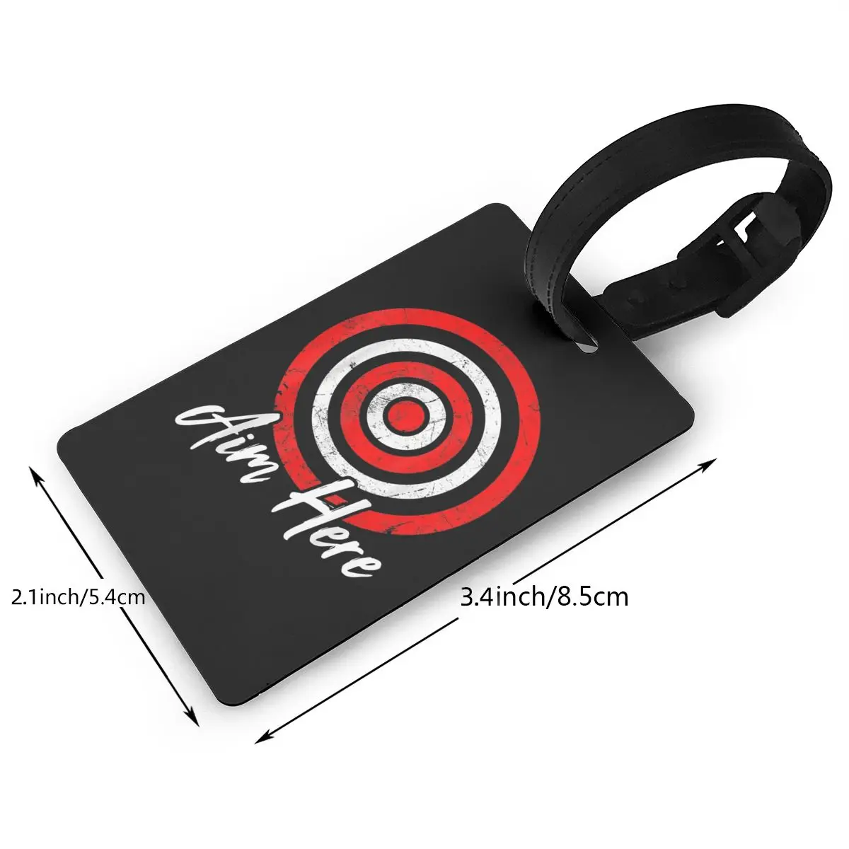 Aim Here Darts Lover Dart-lancio bersaglio Bullseye Target etichette per bagagli accessori per valigie etichetta d'imbarco per bagagli da viaggio