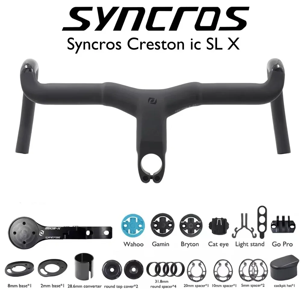 Syncros Creston IC SL X Carbon-Cockpit mit vollständiger interner Kabelführung, Rennradlenker für SCOTT Addict Gravel Rahmen mit kostenloser Halterung