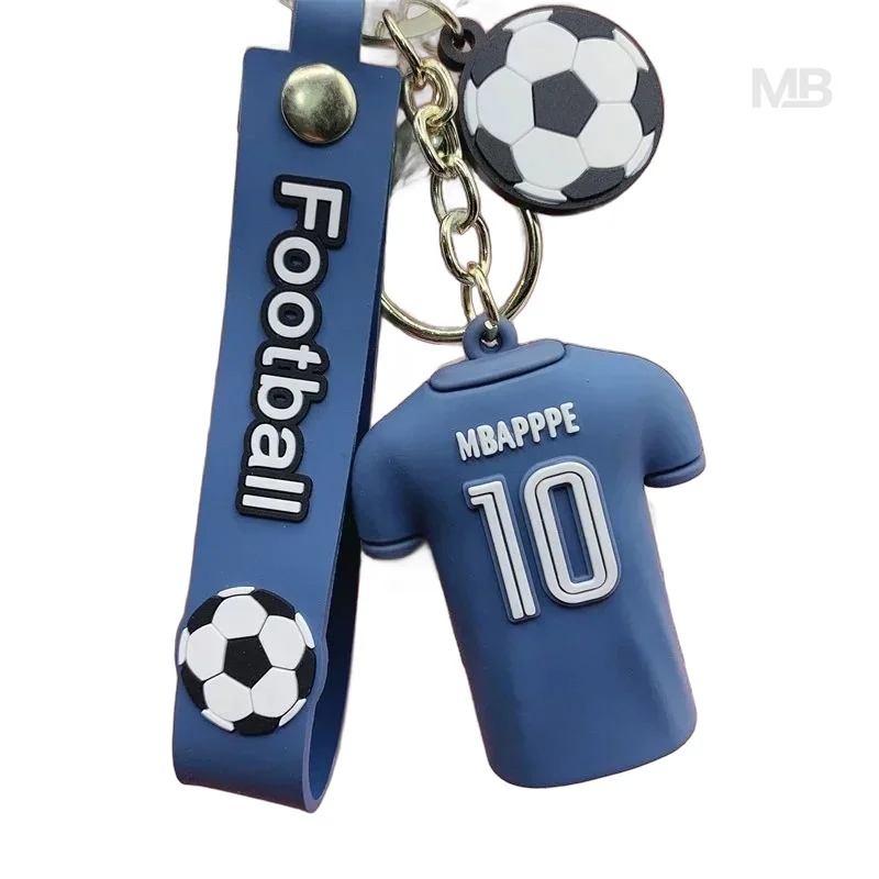 Football Star Jersey Keychain Number 7 10 Soccer Player Shirt Pendant Bag Charm Car Key Ring 3D Sports Fans Gifts Collection view 2