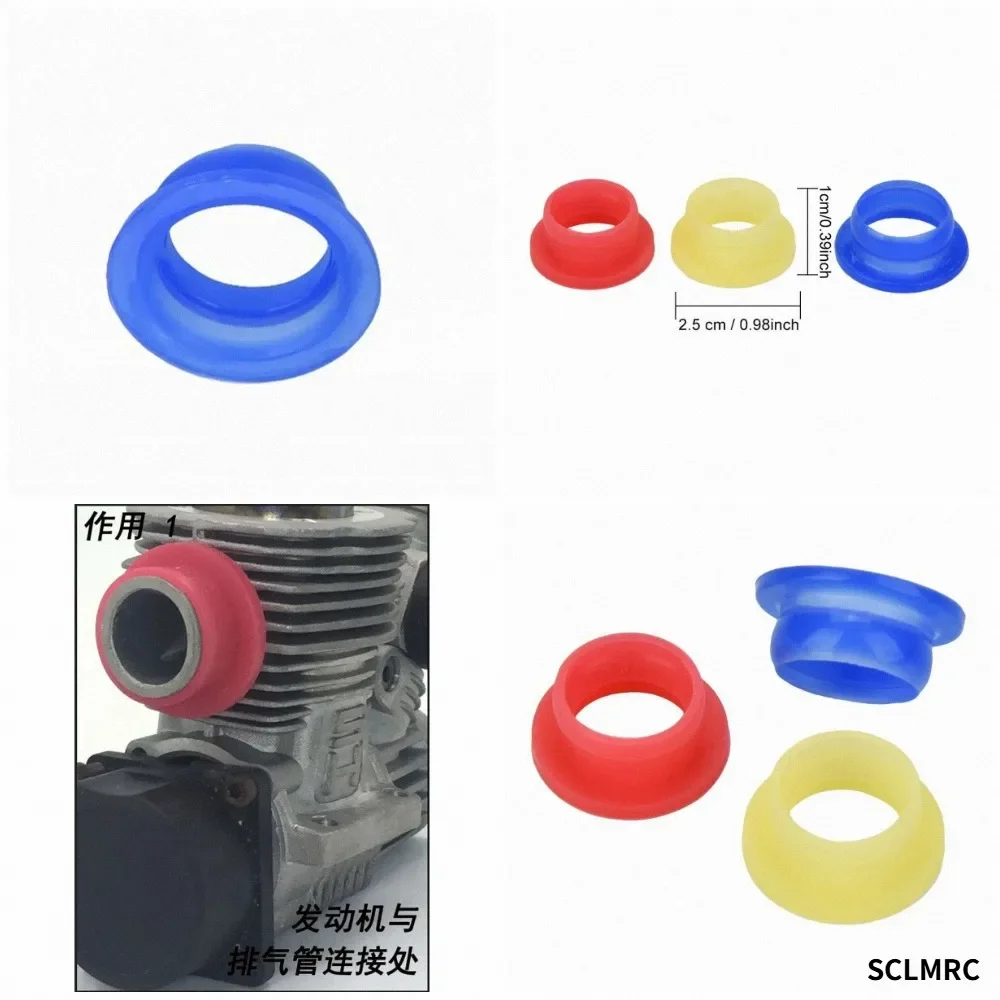 3pcs Engine Exhaust Pipe Silicone Gasket RC Accessory for HSP 1/8 1/10 RC Nitro Car
