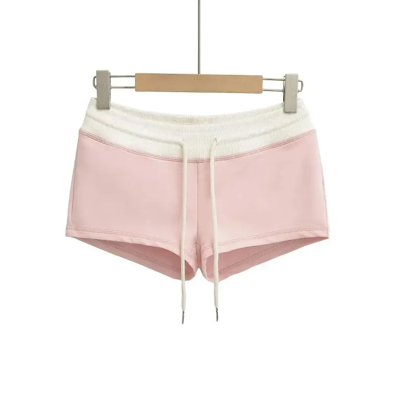 Slim Fit Color Blo ort Pants Women's Spor Sle Elastied Bootcut Hotpants Streetwear Polyester Spandex Blend