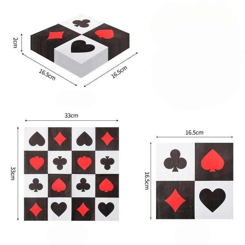 10/20 pz 33 cm 2 Strati Nuovo di Vendita Caldo Tovaglioli Del Partito Poker Stampa Atmosfera Decorazione Tovaglioli Usa E Getta Pasto Zerbino di Carta FAI DA TE