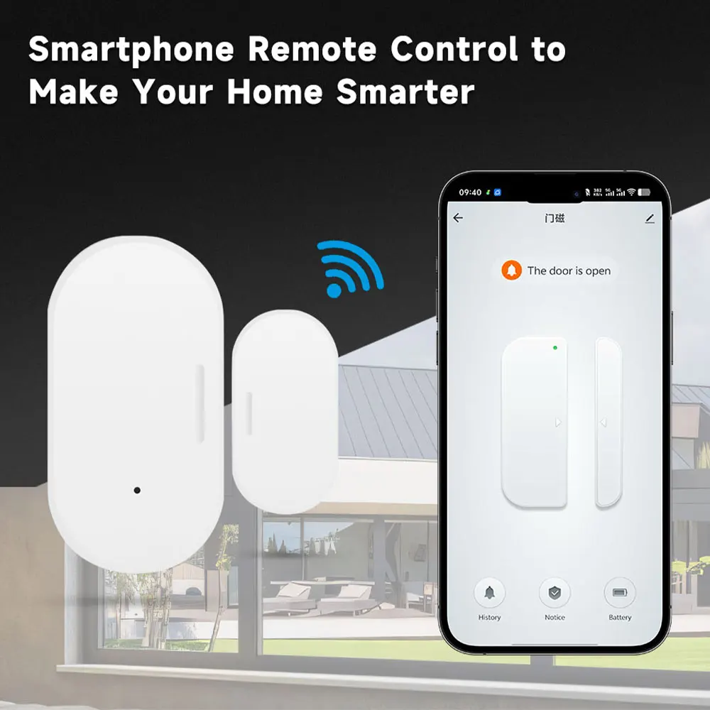 Zigbee 3.0 Z2MQTT Door Window Sensor Magnetic Smart Home Security Detector Works with Home Assistant Alexa Google
