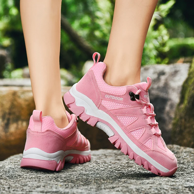 Women's Anti-Slip Trekking Hiking Shoes Spring Autumn Comfortable Mountain Sneakers With Tracking Design For Outdoor Activities