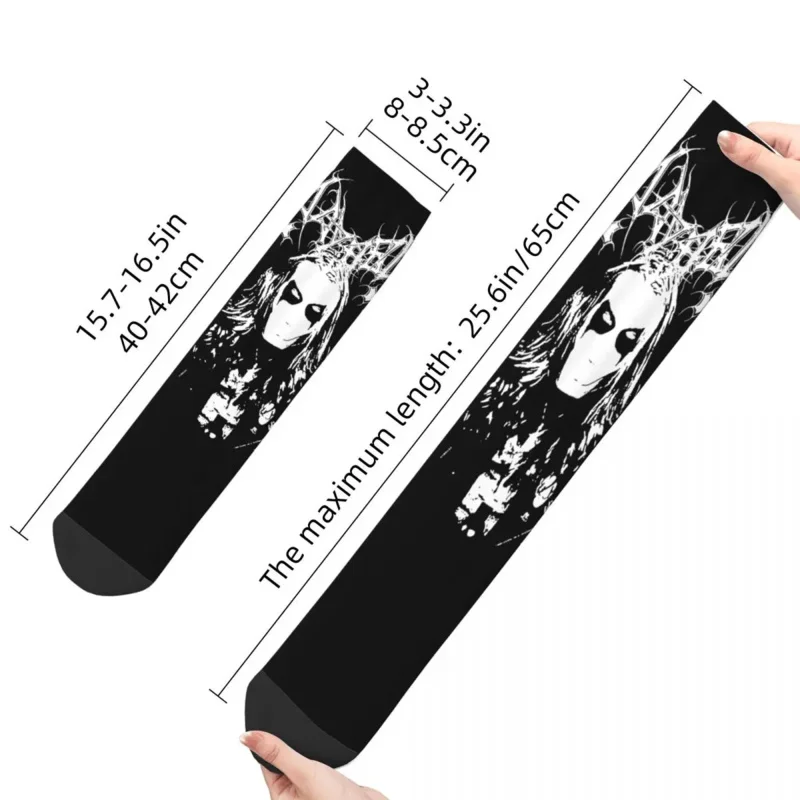 Autumn Winter Crazy Design Men's Women's Mayhem Death Metal Socks Music Band Non-slip Basketball Socks