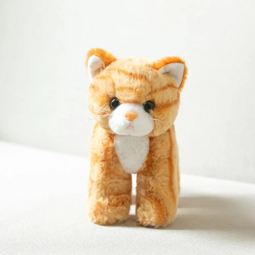 Animales de peluche gato dibujos animados suave lindo gatito esponjoso simulación relleno gato realista niños