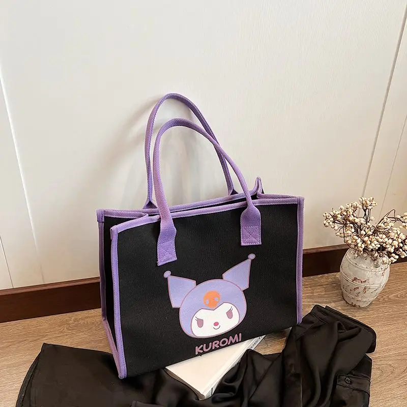 

Large capacity Sanrio Kulomi Tote Shopping Bag Commuter shoulder Bag College cartoon Class Tote bag