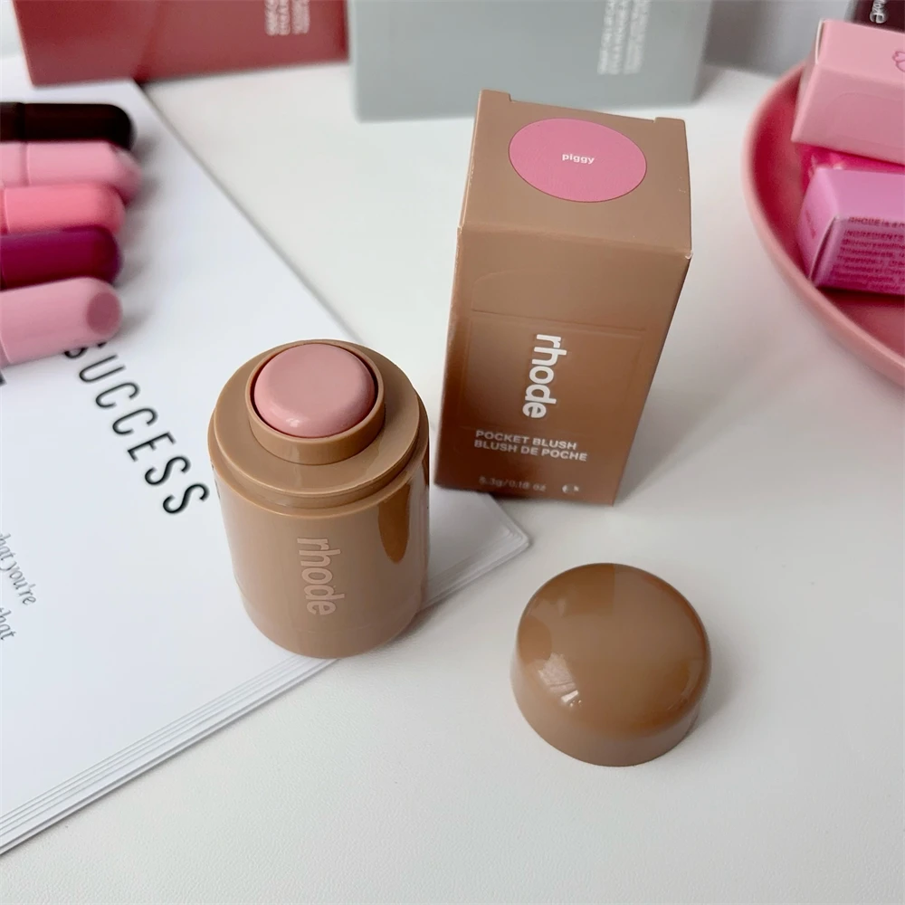Rhode Neuer Lippenstift Lipgloss Pocket Blush Lippen- und Wangen-Feuchtigkeits-Glasur-Nebel Natürlicher Rouge Puder Blush Creme Wangen-Make-up Tasche