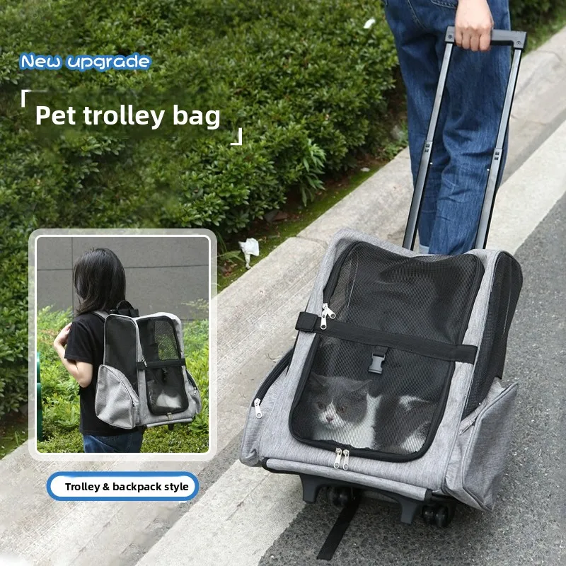 

Portable Pet Travel Bapa Beichang Forest Dog Carrier Bag Double oulder Bag Dog Outing Wheel Bag Teddy Pet Bag