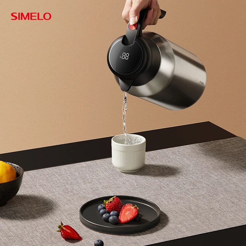 SIMELO 2.7L Insulated Water Bottle with LED Display 316L Stainless Steel Thermos Flask Keep Hot and Cold 24H for Home Office 4