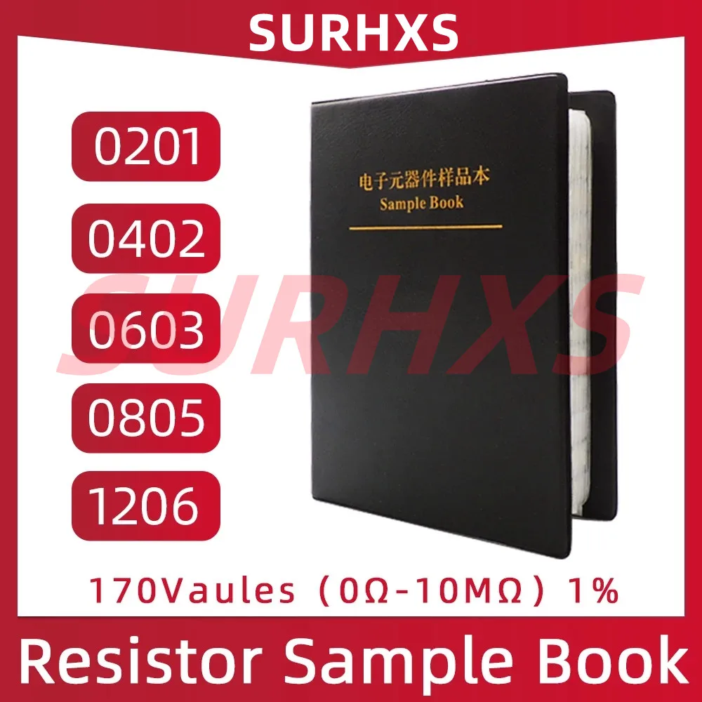 

Smd Book Resistor Kit 0805 0201 0402 0603 1206 1% SMT Chip Resistor Assortment Kit 170 Values Sample Book FR-07 0Ω-10MΩ