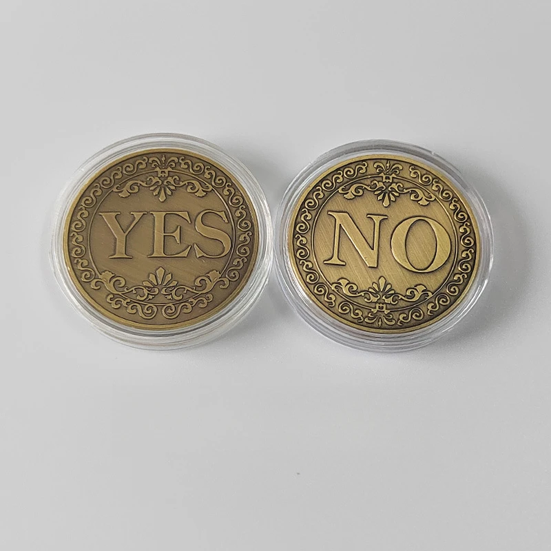 

Bronze Yes or No Commemorative Coin Souvenir Non-currency Coins Game Novelty YES NO Letter Challenge Coins Decision Maker