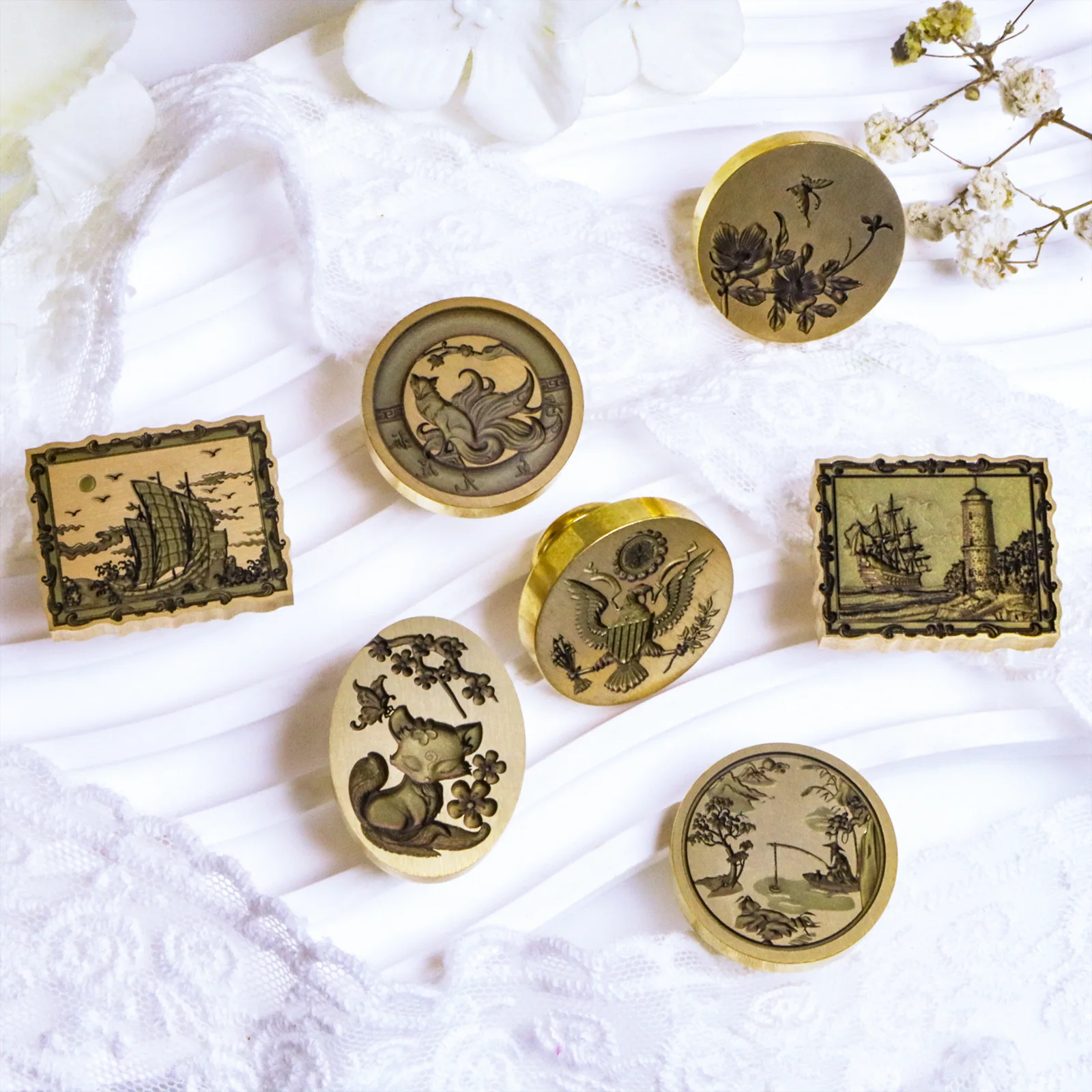 

3D Wax Seal Sealing Stamp Animals/Lighthouse/Flowers A Copper Head For You Scrapbooking Cards DIY Envelopes Christmas Gift