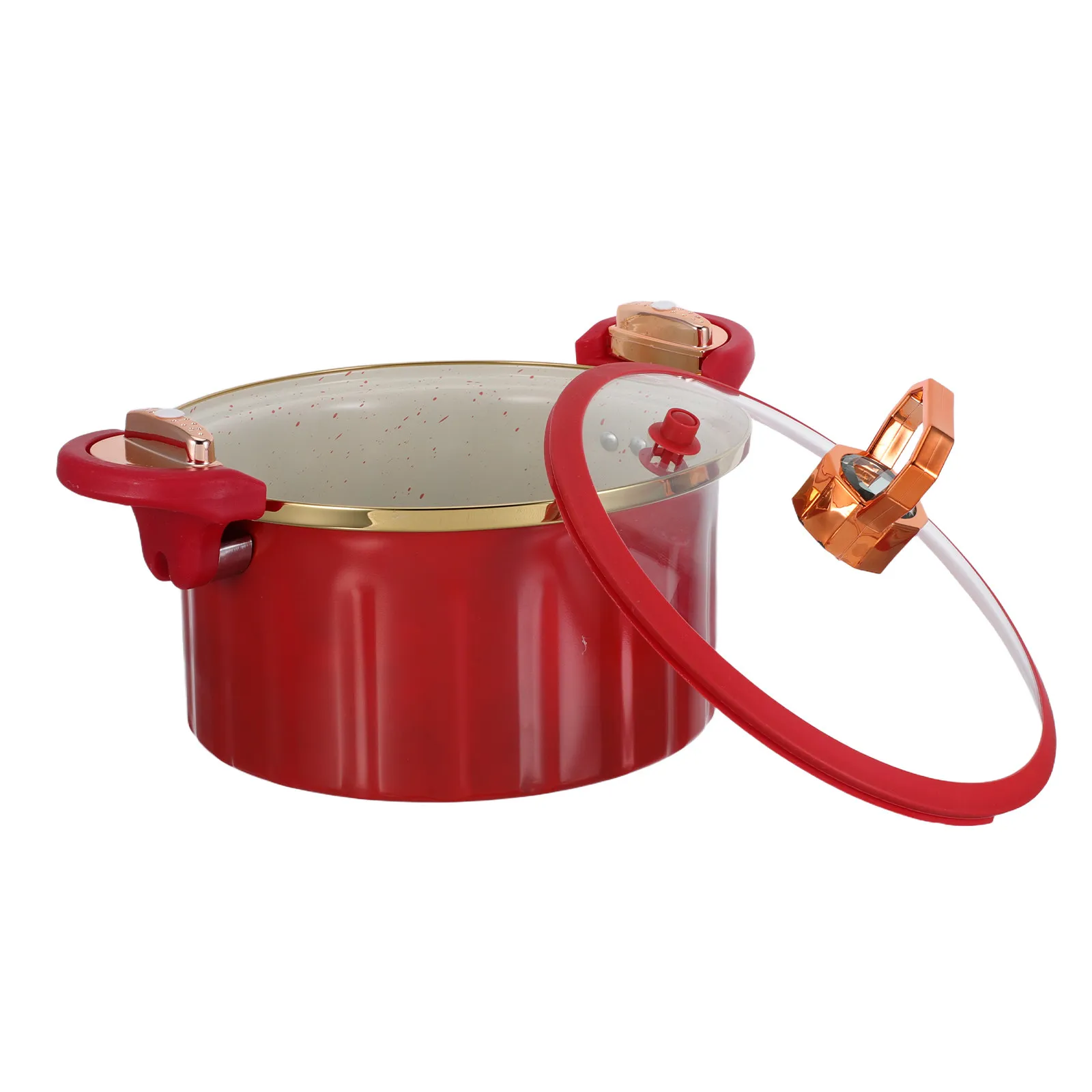 Non Stick Soup Pot For Steam Cooking Family 8L Pressure Nonstick Interior Dual-side Lock Lid Spill-proof