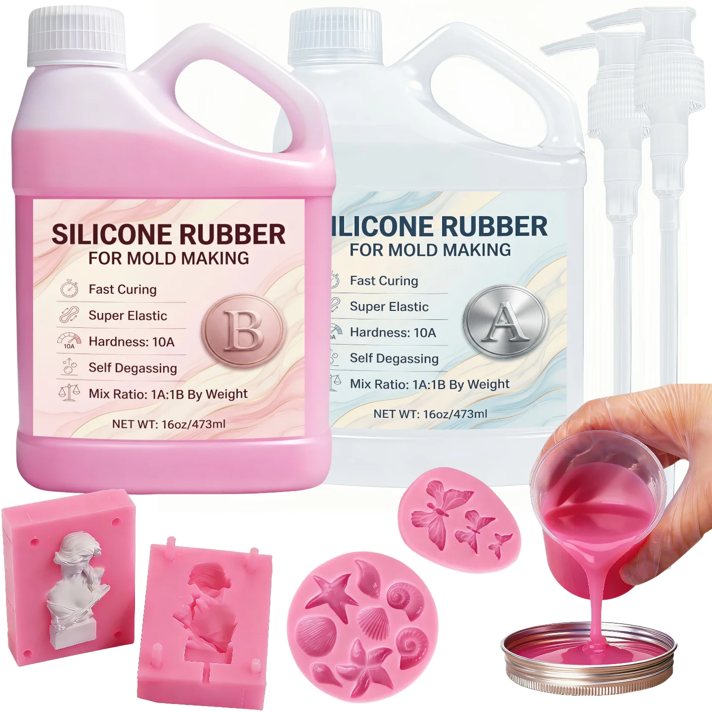 Resin Craft Material - Silicone Líquido Rosa, Resina de Silicone