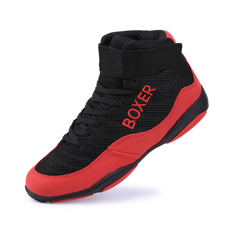 

Family High Top Combat Boxing Shoes Breathable Mesh Wrestling Training Competition Sneakers