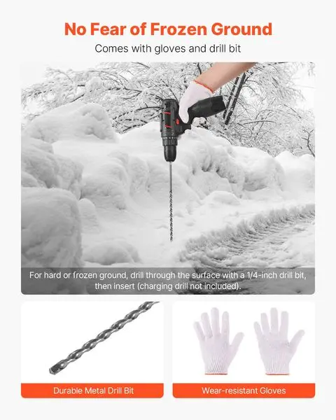 500Pcs Reflective Driveway Markers 1/4' Dia 48 in Snow Stakes Reflectors Orange