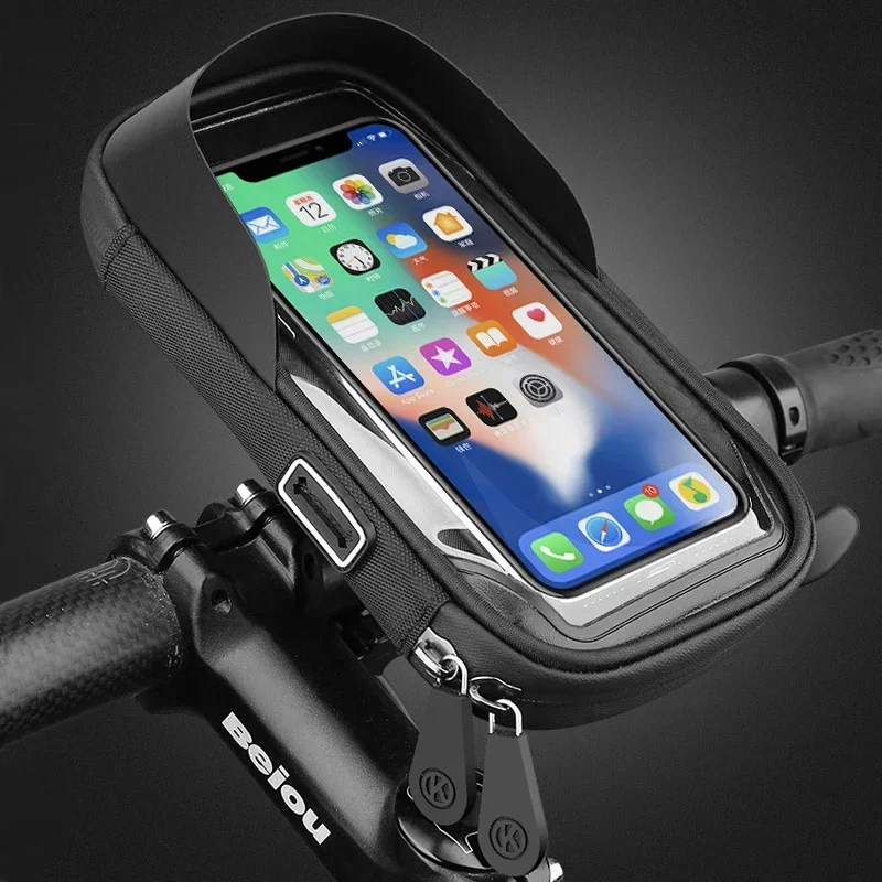 

Motorcycle Bicycle Phone Holder Waterproof Case Bike Phone Bag ForIPhone 12 11 Pro Max S8 S9 Mobile Stand Scooter Cover