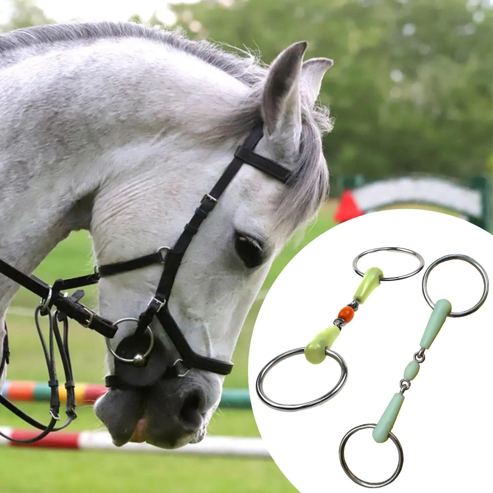 Lunghezza punta dell'anello per cavallo 127 mm Abbigliamento sportivo all'aria aperta Resistente all'usura Strumento per snack per allenamento per cavalli Forniture equestri Punta per cavallo