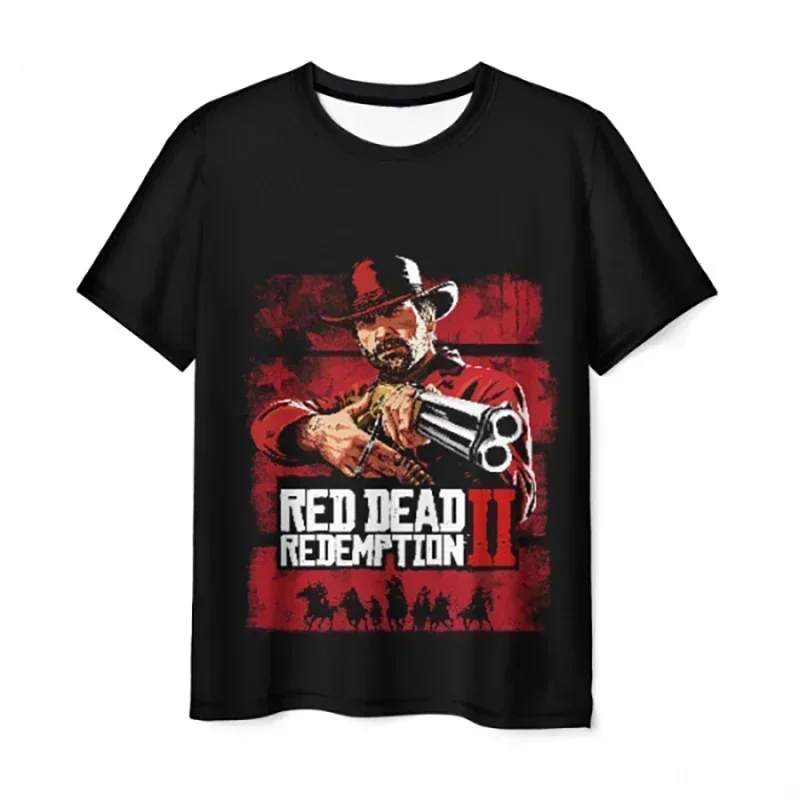 Red Dead Redemption 2 T-Shirts Game 3D Print Streetwear Men Women Fashion Oversized Short Sleeve T Shirt Kids Tees Tops Clothing