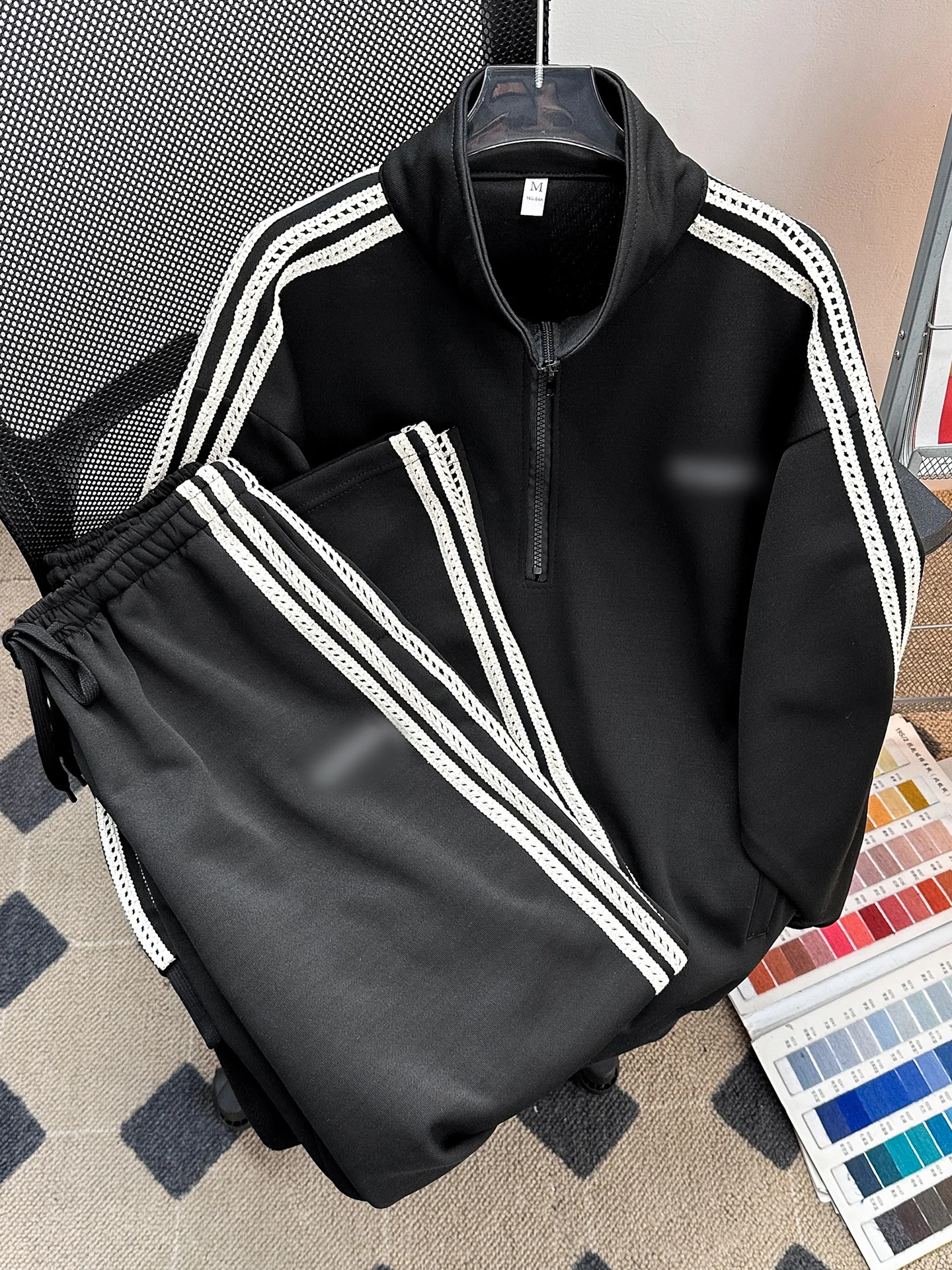 

Мужской модный комплект худи с воротником на молнии, длинными рукавами, повседневная спортивная одежда для осенне-весеннего сезона, одежда для подростков