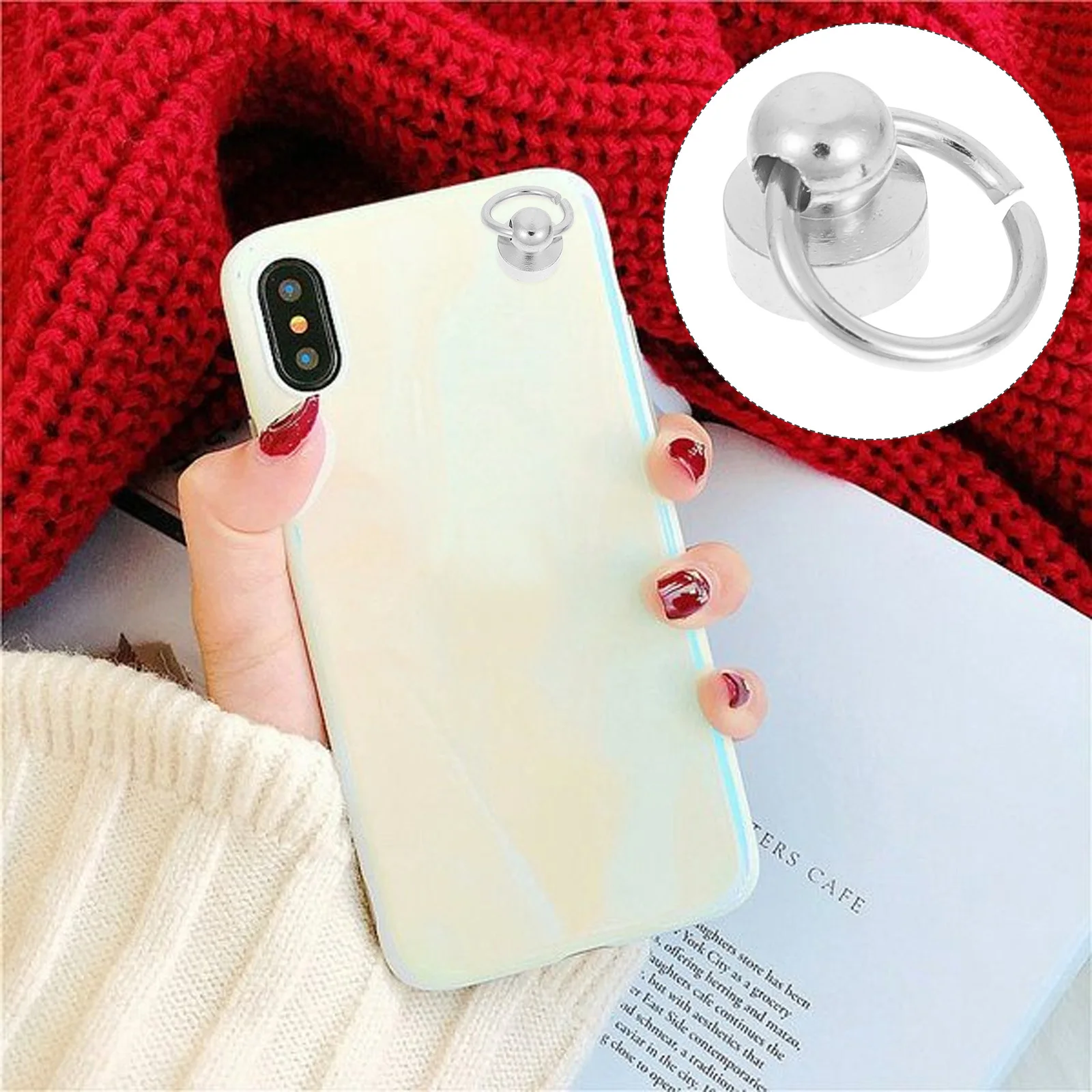 

20 Sets Mobile Phone Case Pull Buckle Leathercraft Rivets Purse Round Fasteners Copper Bag Clasp for