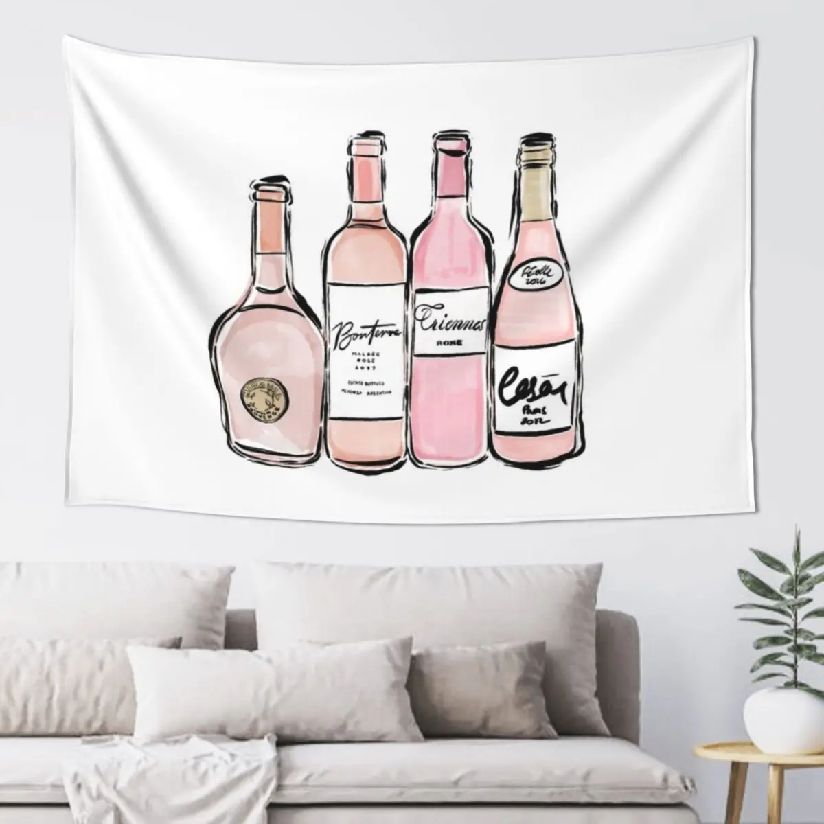 

Rose Wine Print Tapestry Home Supplies Nordic Home Decor Room Decorations Aesthetic Luxury Living Room Decoration Tapestry