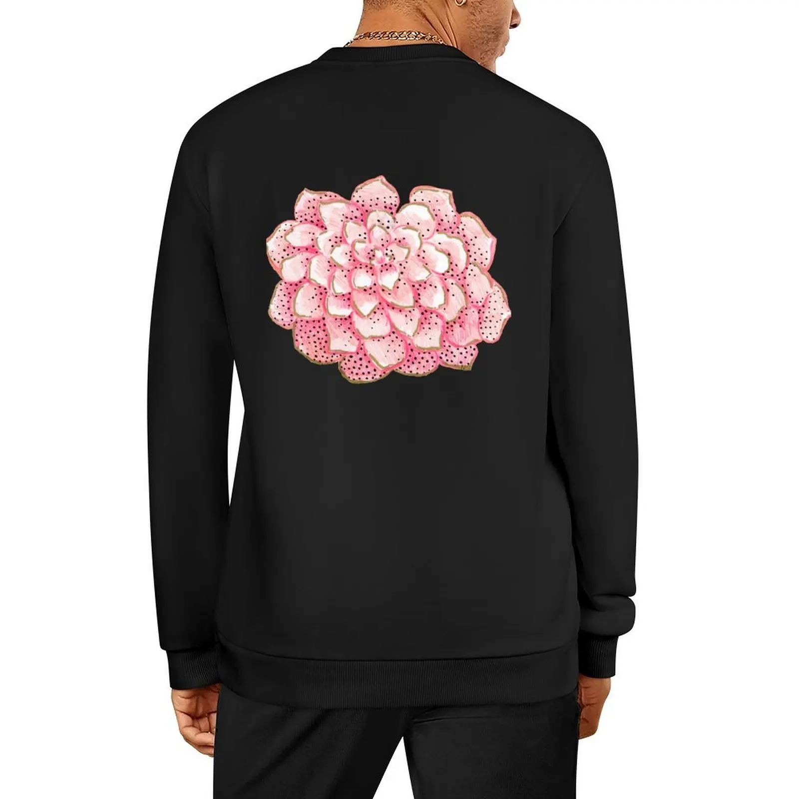 

Freckled Rose Pink Spotted Flower Drawing Pullover mens designer clothes men's clothing men clothing tracksuit sweatshirts