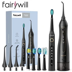 Fairywill Electric Sonic Toothbrush & Water Flosser USB Charge Waterproof 5 Modes 3 Brush Heads Toothbrushes Teeth Cleaner
