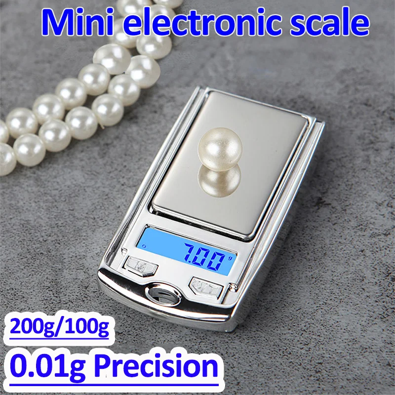 Mini Digital Pocket Scale 200g/100g 0.01g Precision Weighing LCD Backlit Display Jewelry Gram Balance Weight Electronic Scales