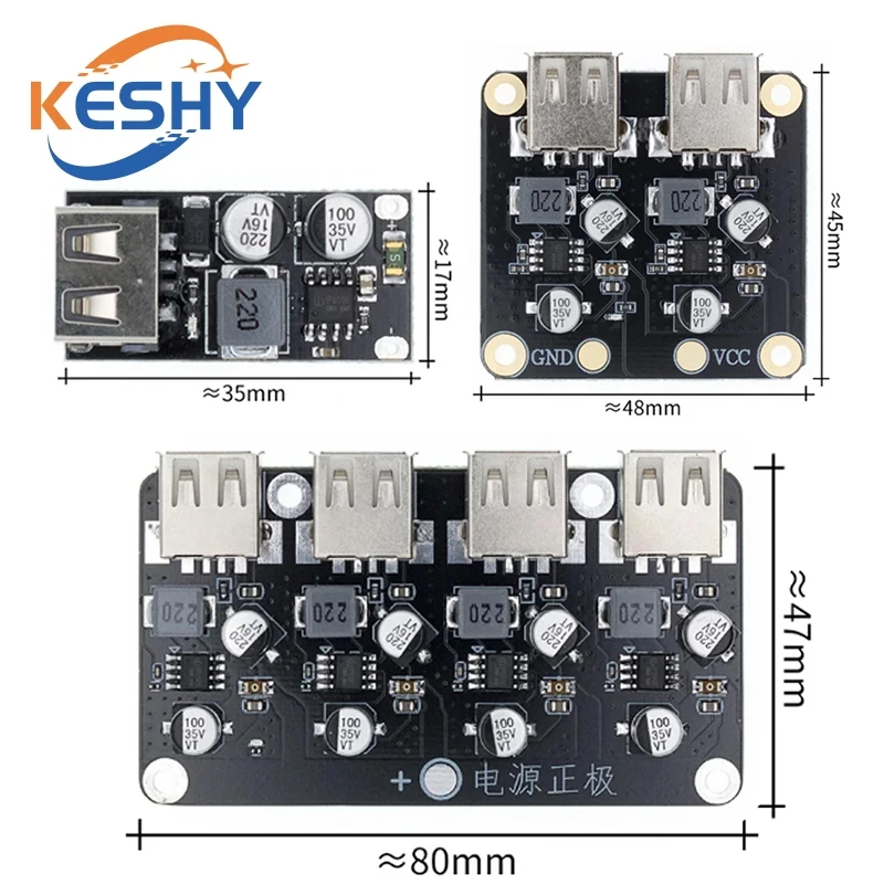USB QC3.0 QC2.0 DC-DC Buck Converter Charging Step Down Module 6-32V 9V 12V 24V to Fast Quick Charger Circuit Board 3V 5V 12V