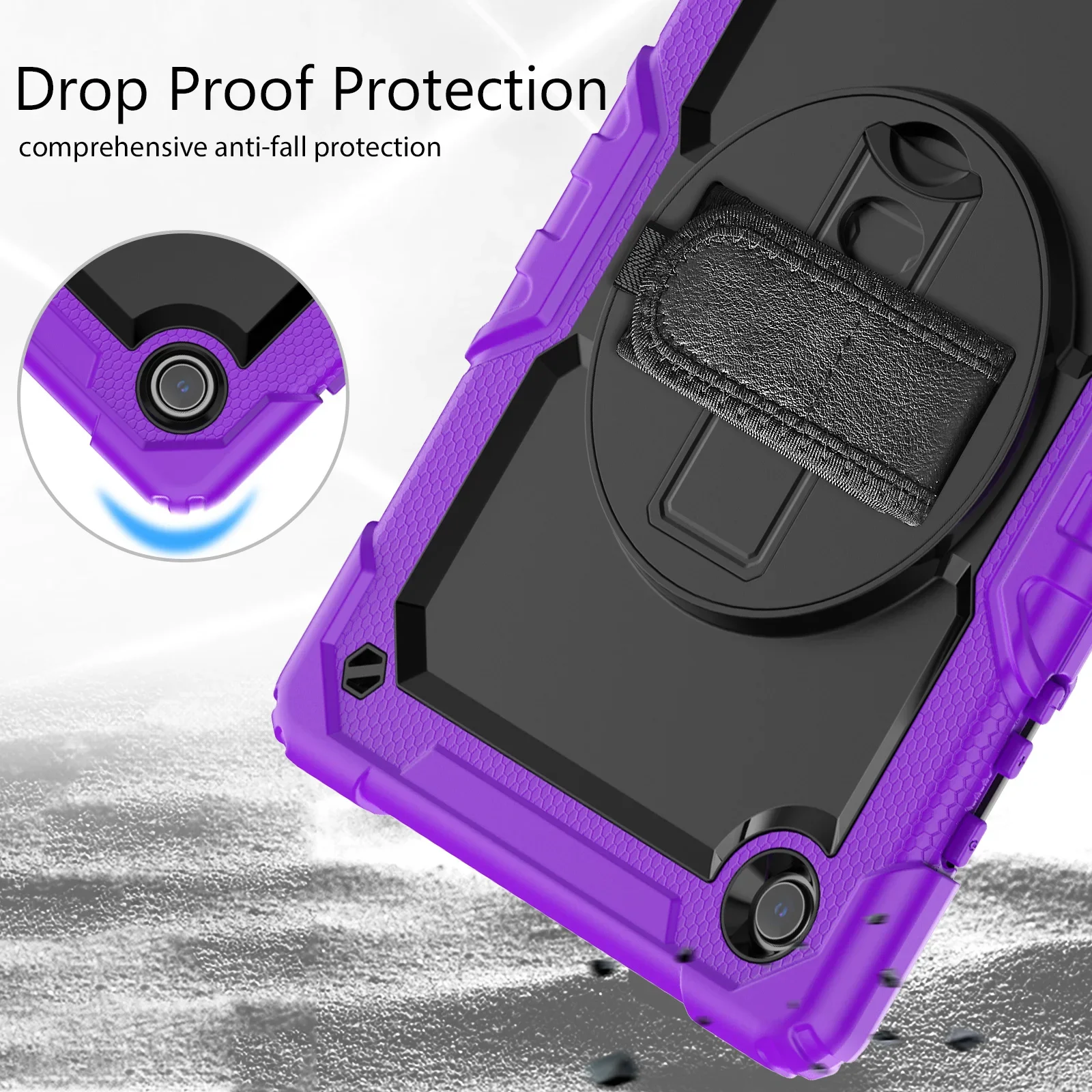 10 pçs alça de mão 360 rotatable kickstand caso para samsung galaxy tab s8 ultra 14.6 x900 s7 plus 11 12.4 s6 a7 lite a8 10.5 x200