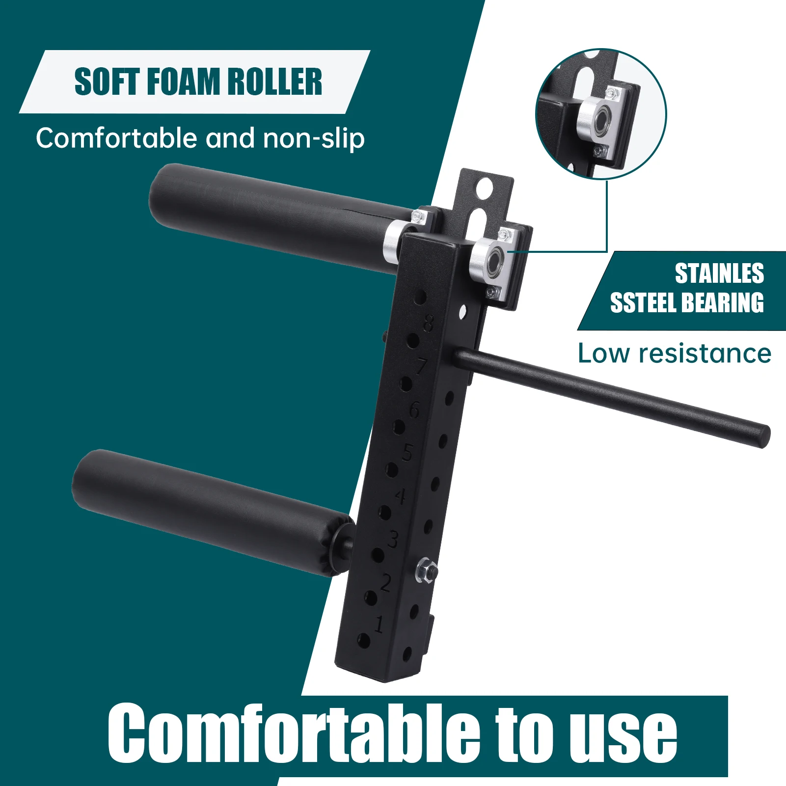 Beinverlängerungsaufsatz, verstellbarer Curl-Maschinen- und Kniebeugenständer-Aufsatz, geeignet für Hantelscheiben mit 2 Zoll/5 cm Lochdurchmesser – Detail 10