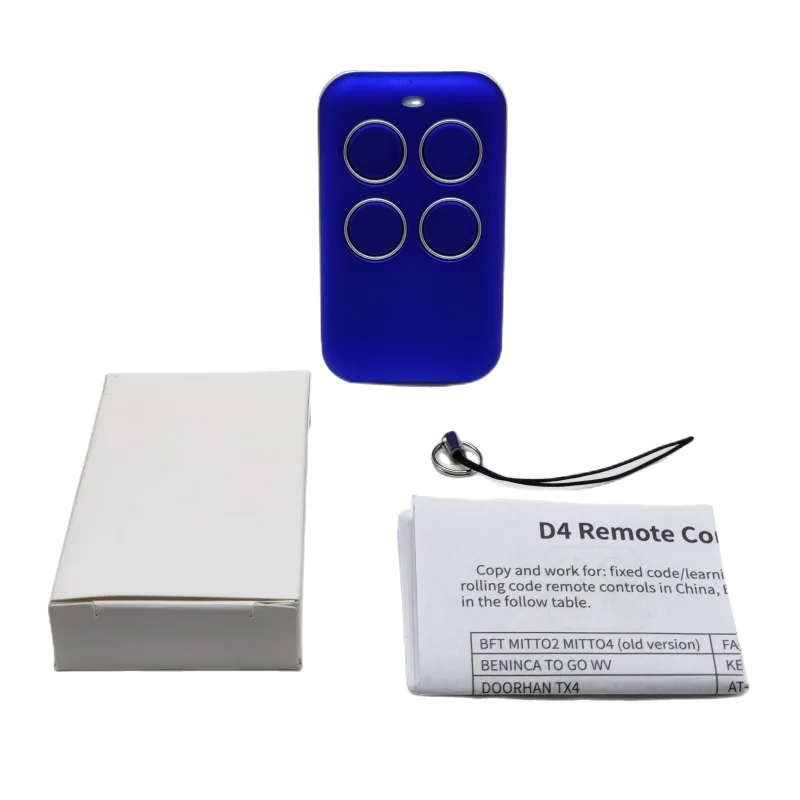 Duplicador de 4 botones D4 Face to Face 433,92 mhz Rolling Code y Control remoto de código fijo para puerta automática
