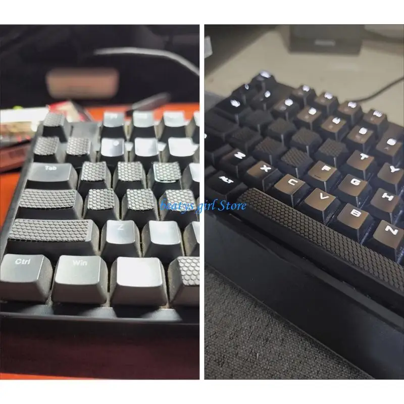 

C7AB Silicone Keyboards Keycap Stickers Grips NonSlip AntiSkid Covers for Typing