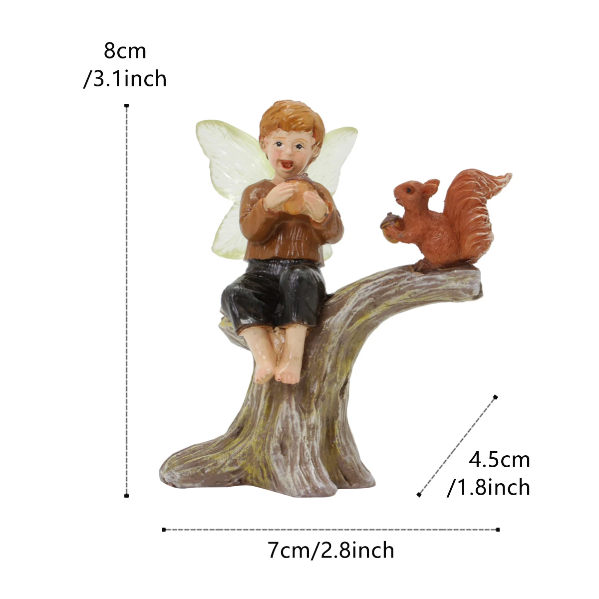 A flower fairy and squirrel resin handicraft, courtyard garden decoration ornament, home decoration small ornament
