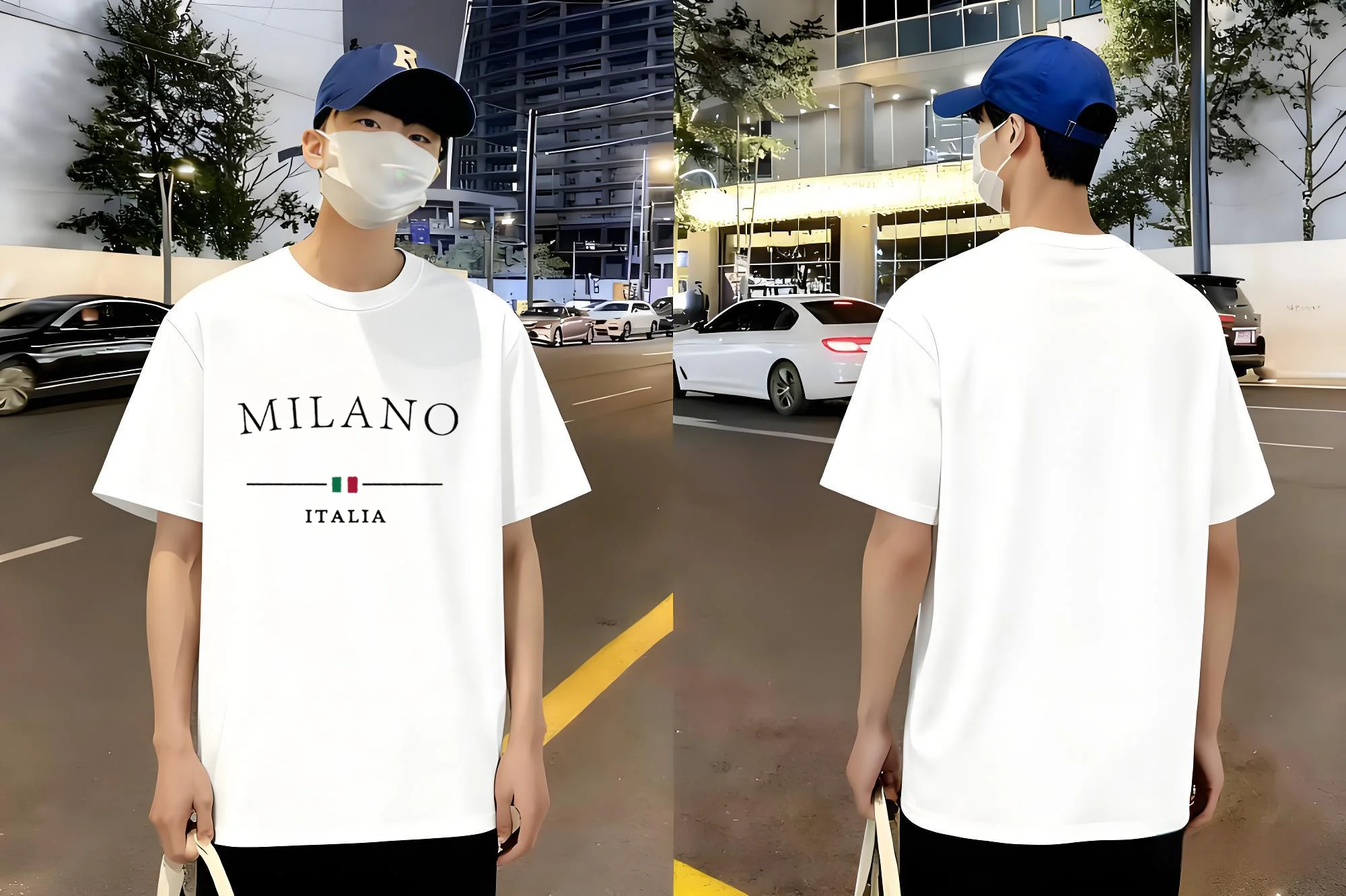 

Milano Italia Print Tshirt White Cotton Tee Italian Street Style Unisex Casual Short Sleeve Top Men Women Comfort Fit Fashion