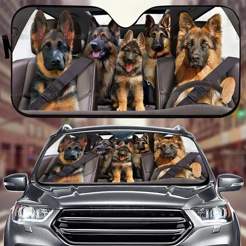 German Shepherd Car SunShade, Shepherd Lover German Shepherd Sunshade, Car Accessories, Gift For Father